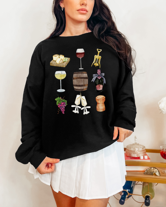 Charcuterie Wine Crewneck | Sweatshirt