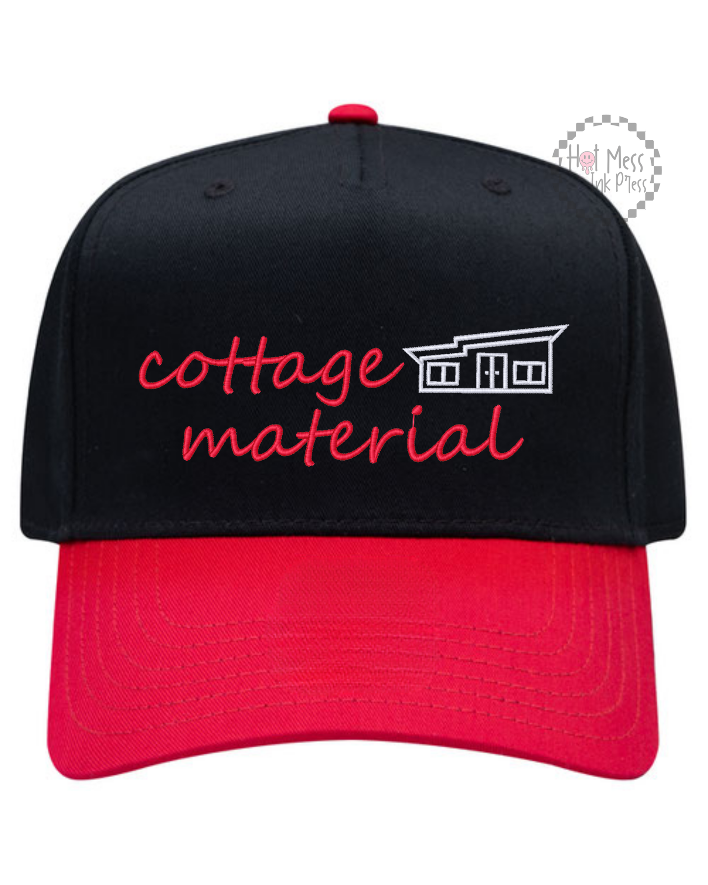 Cottage Material HR Inspired Hat | Embroidered Hat | Two Toned Canvas Hat