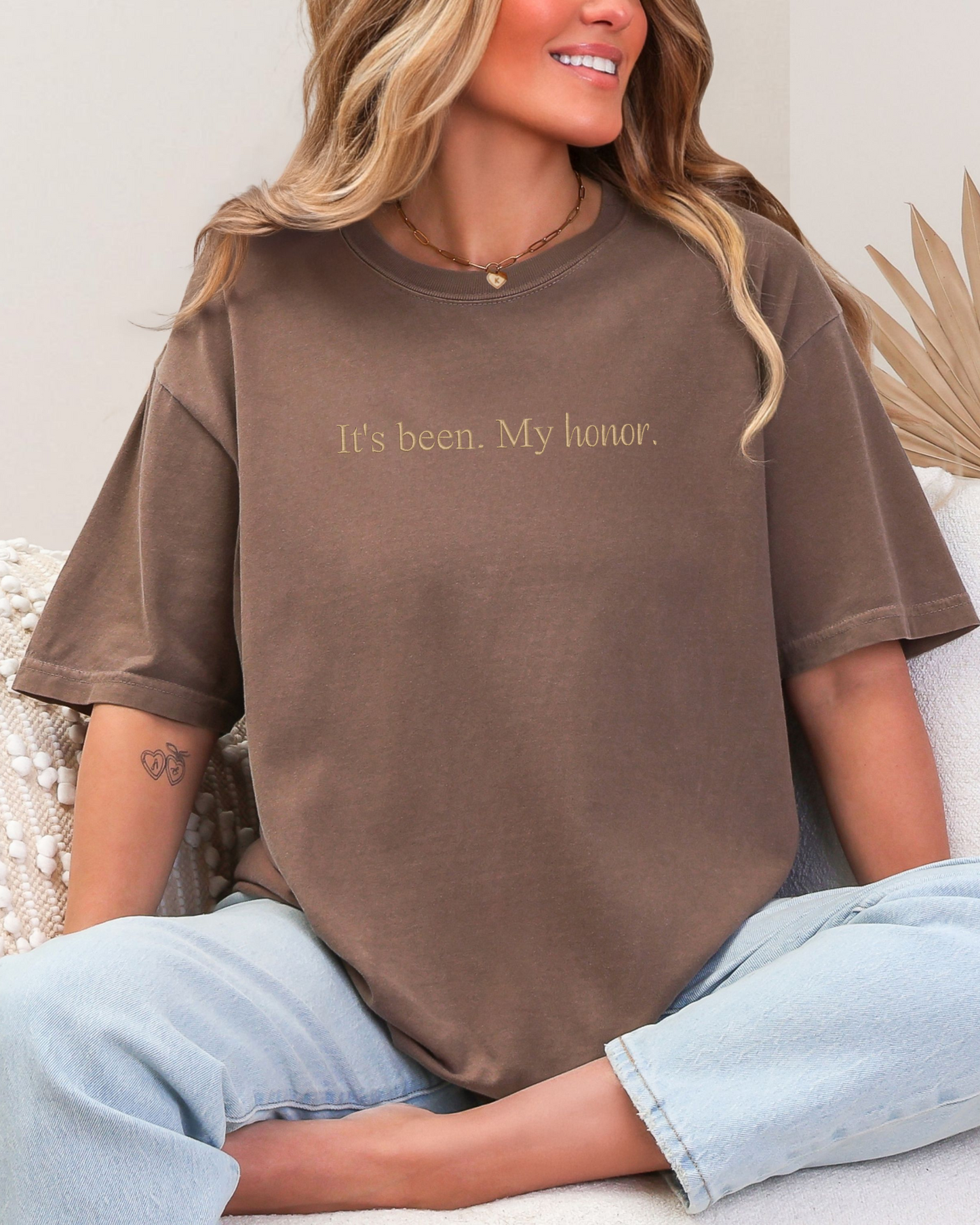 It's been. My honor. | Embroidered Bookish Comfort Colors Tee