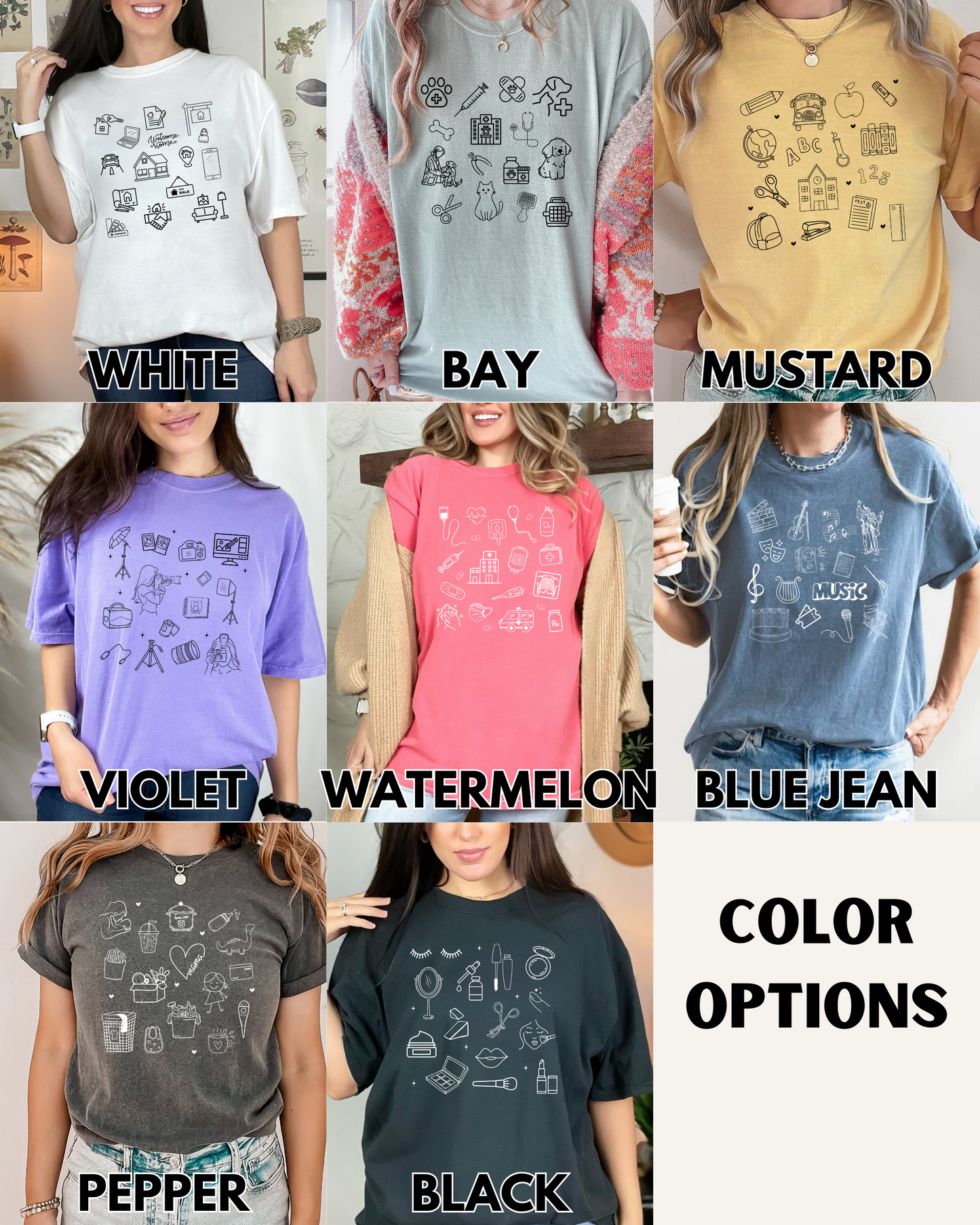 The Permanent Makeup / Tattoo Artist Doodle - Comfort Colors Tee