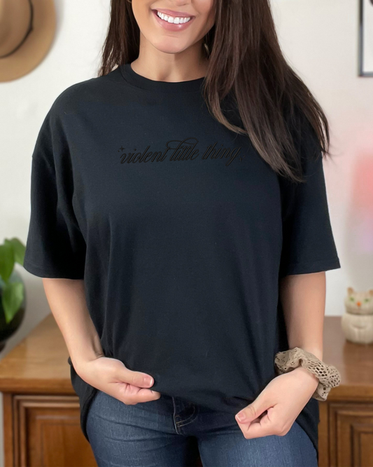 Violent Little Thing | Embroidered Bookish Comfort Colors Tee