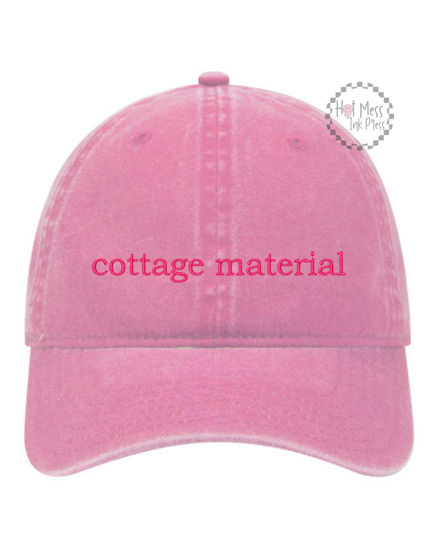 Cottage Material Hat | Bookish Embroidered Hat | Unstructured Dad Hat