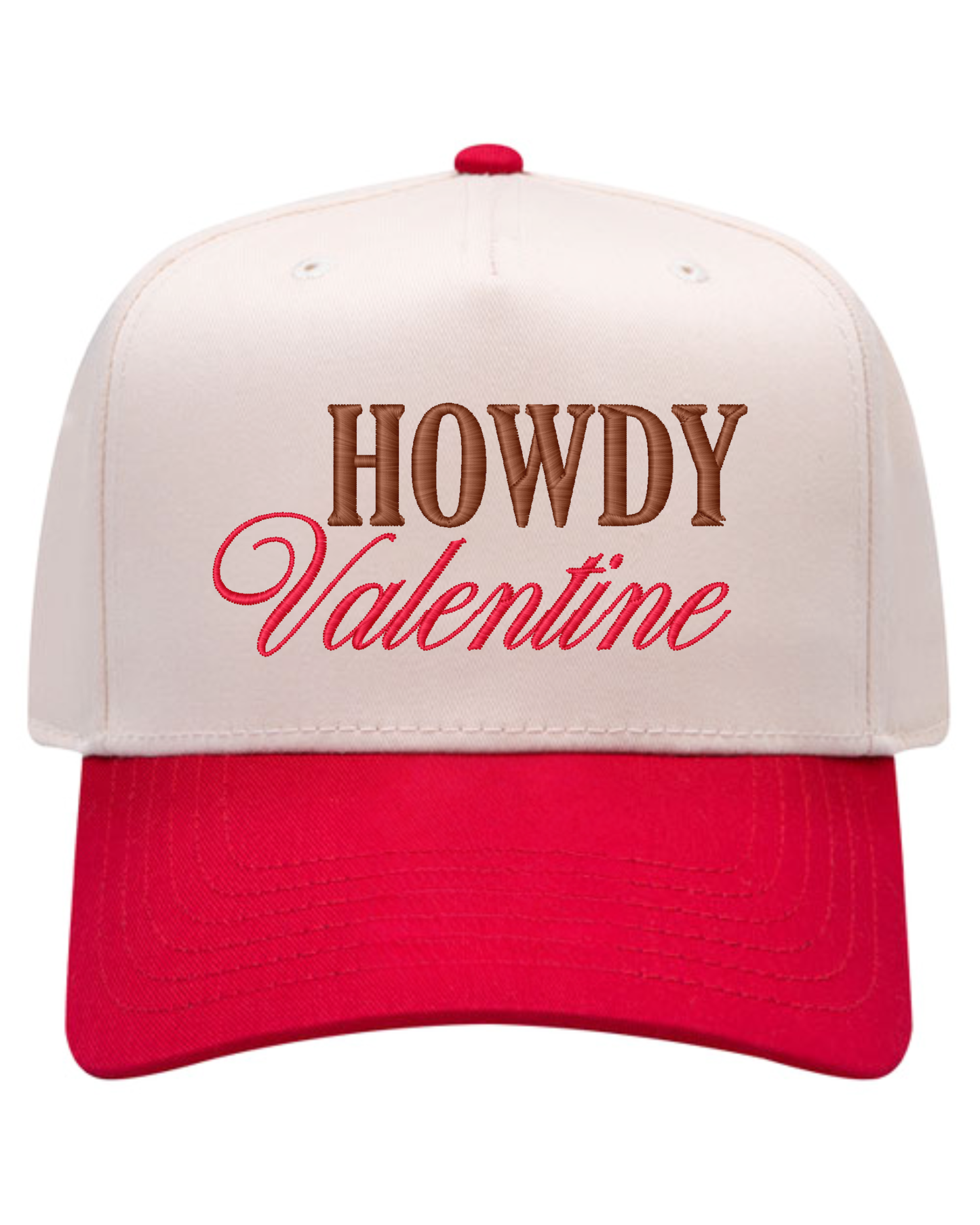 Howdy Valentine Hat | Embroidered Hat | Two Toned Canvas Hat