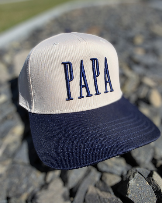 PAPA Hat | 3D Puff Embroidered Hat | Two Toned Canvas Hat (RTS)