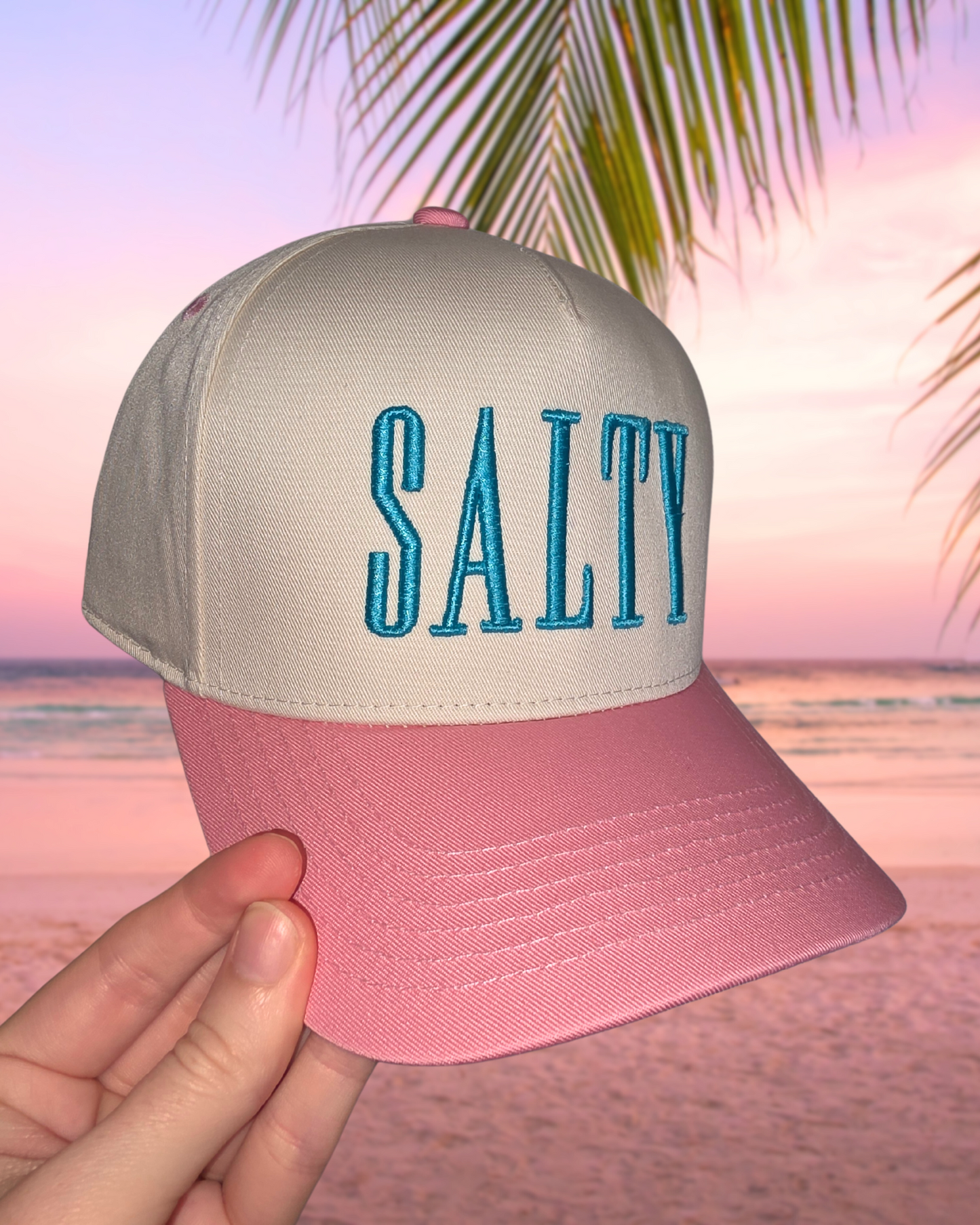 SALTY Hat | 3D Puff Embroidered Hat | Two Toned Canvas Hat