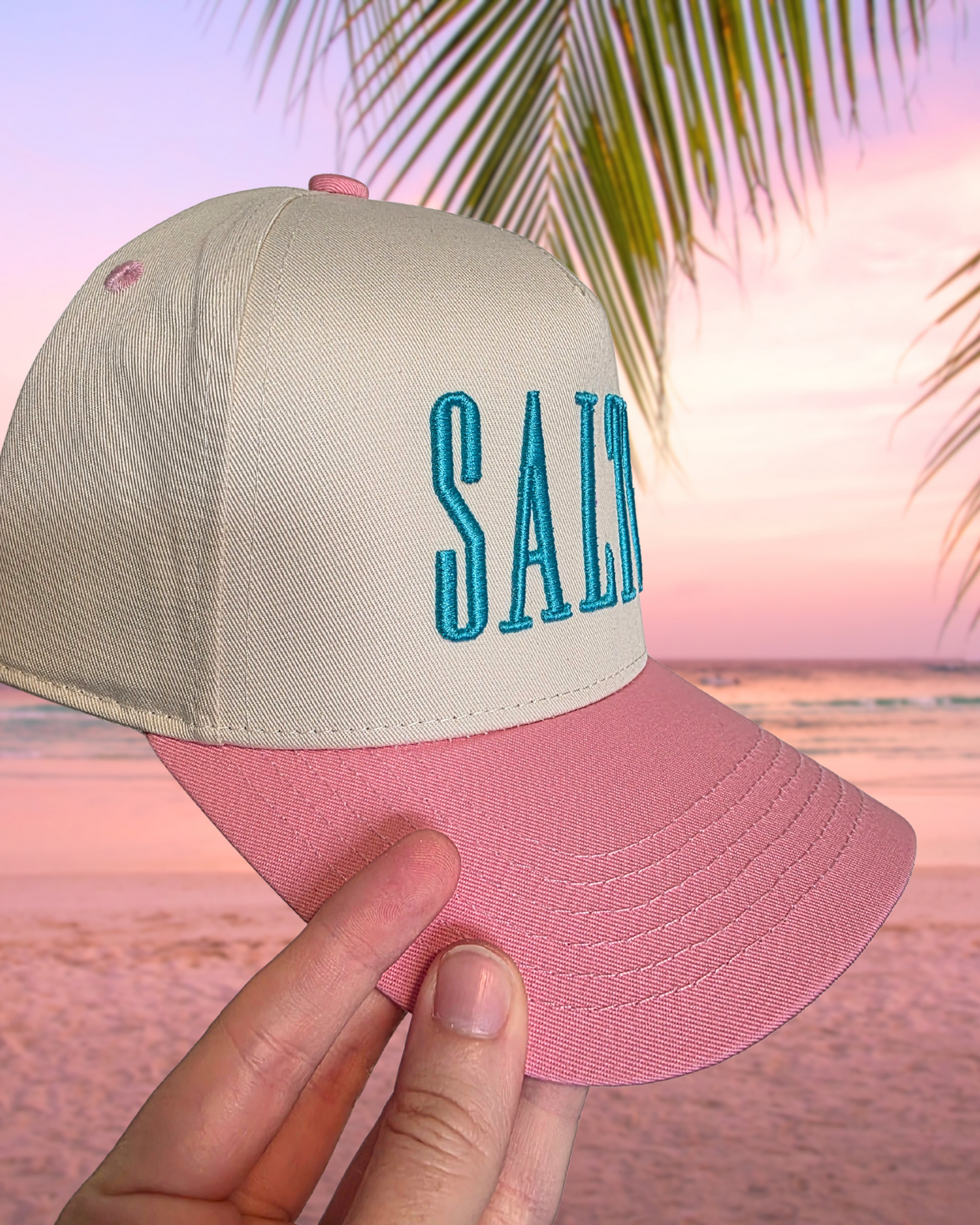 SALTY Hat | 3D Puff Embroidered Hat | Two Toned Canvas Hat