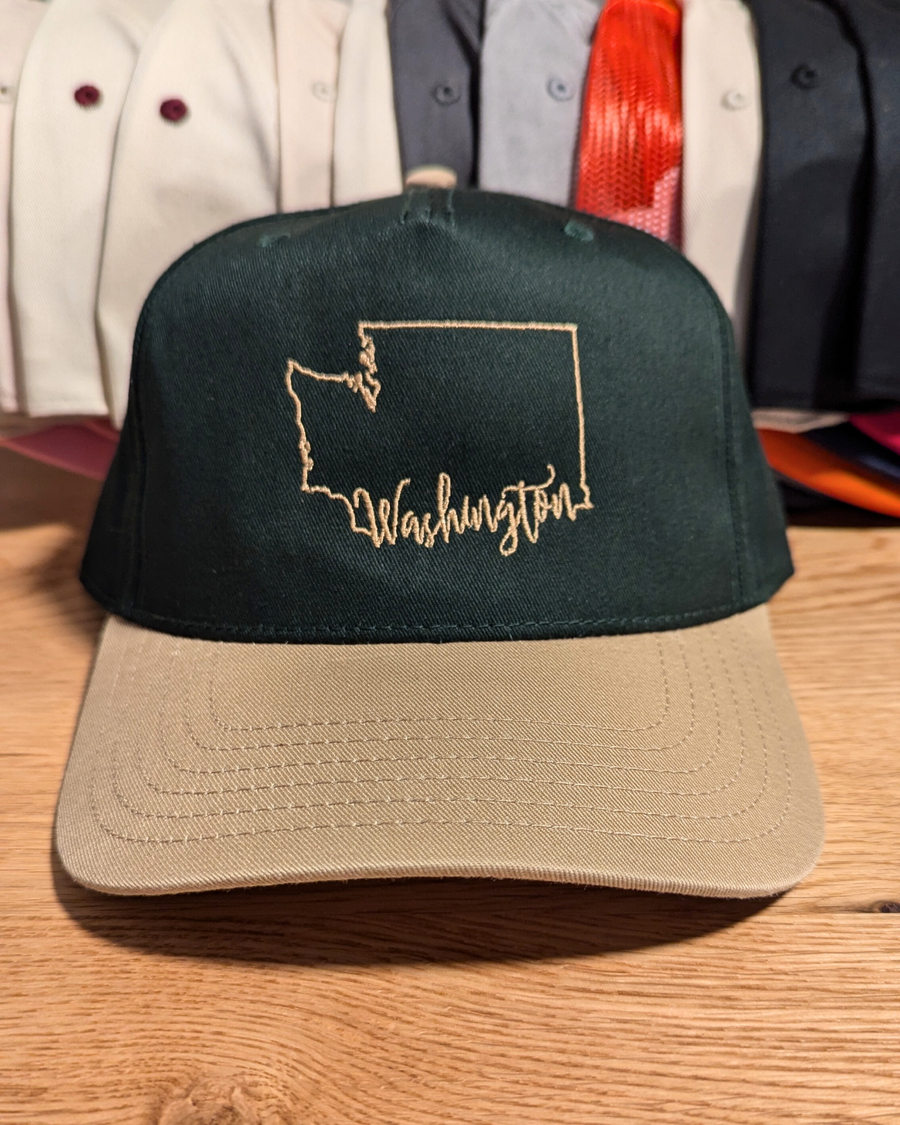 Washington State Embroidered Two Toned Five Panel Baseball Hat (RTS)