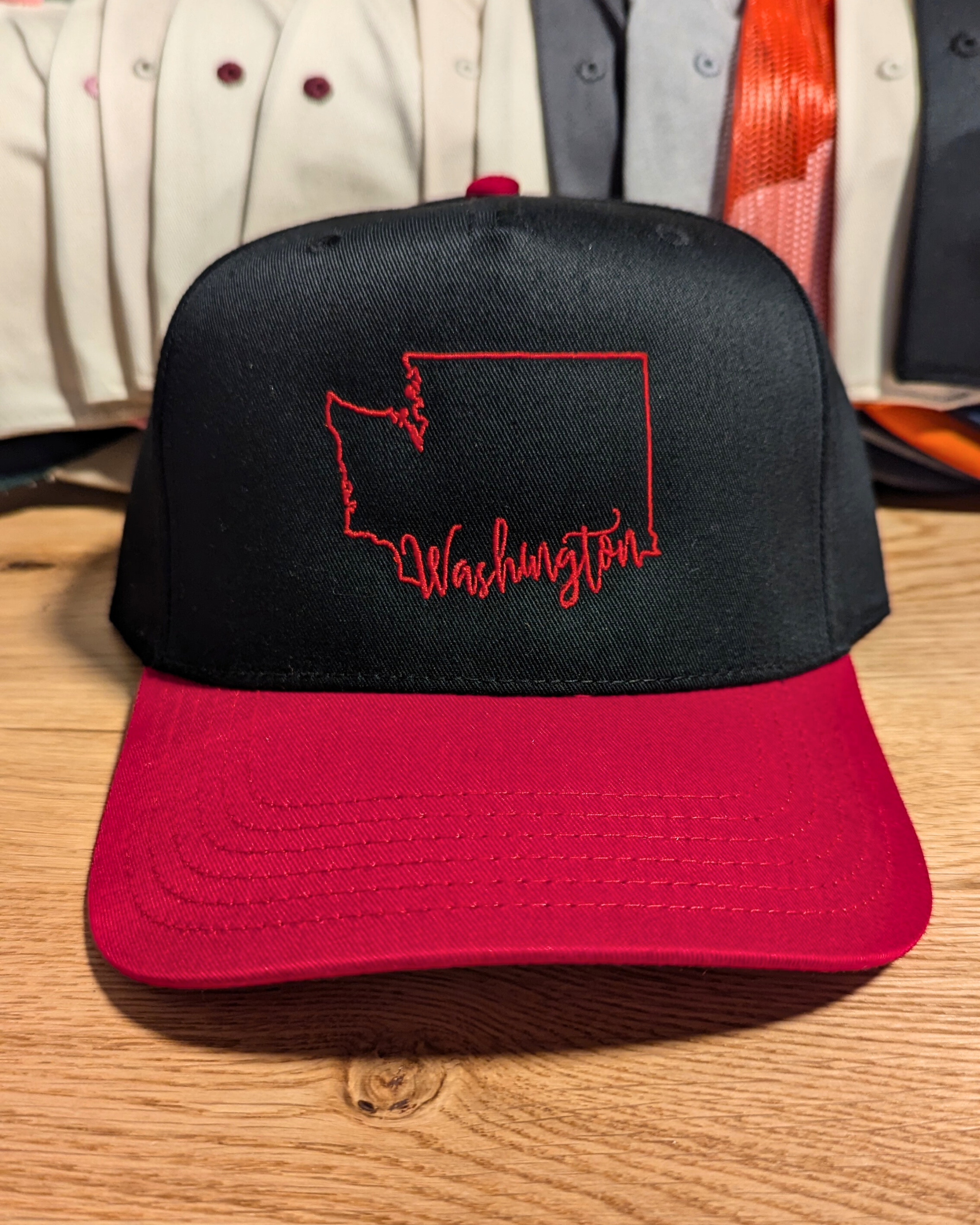 Washington State Embroidered Two Toned Five Panel Baseball Hat (RTS)