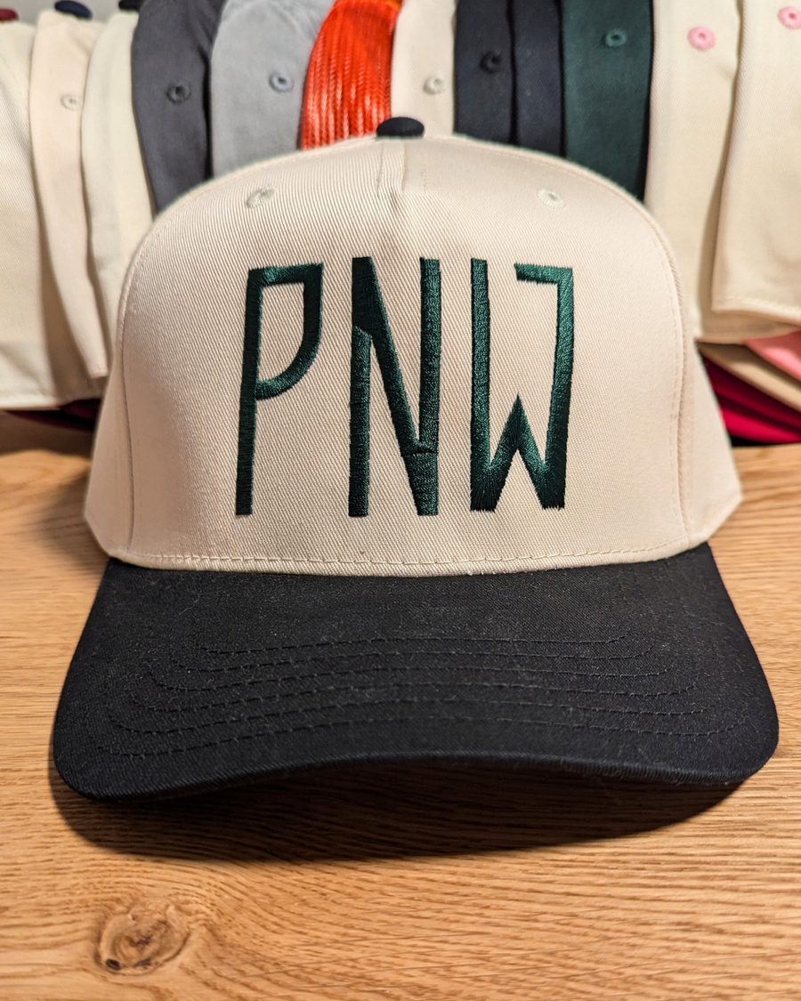 PNW Embroidered Two Toned Five Panel Baseball Hat (RTS)