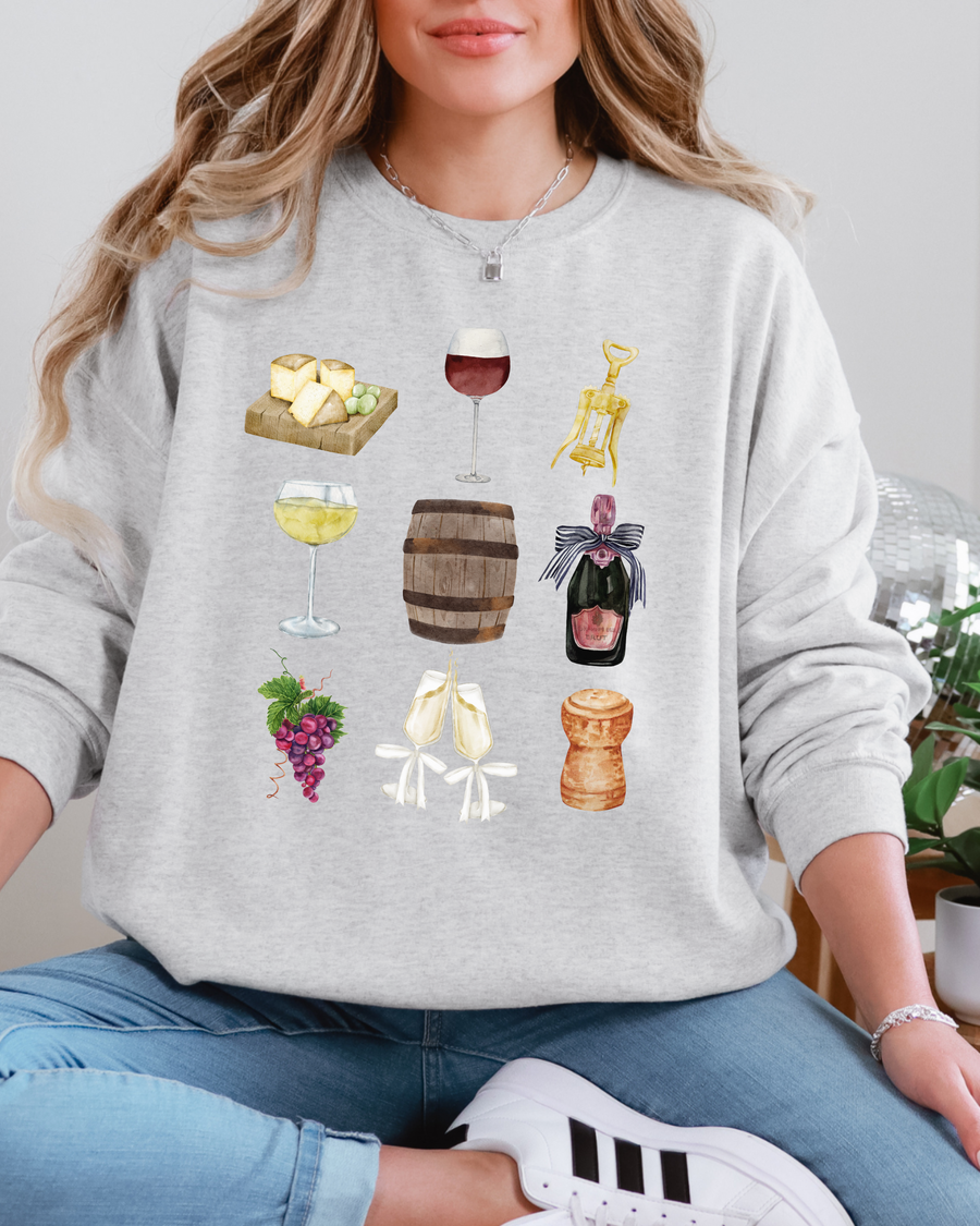 Charcuterie Wine Crewneck Sweatshirt