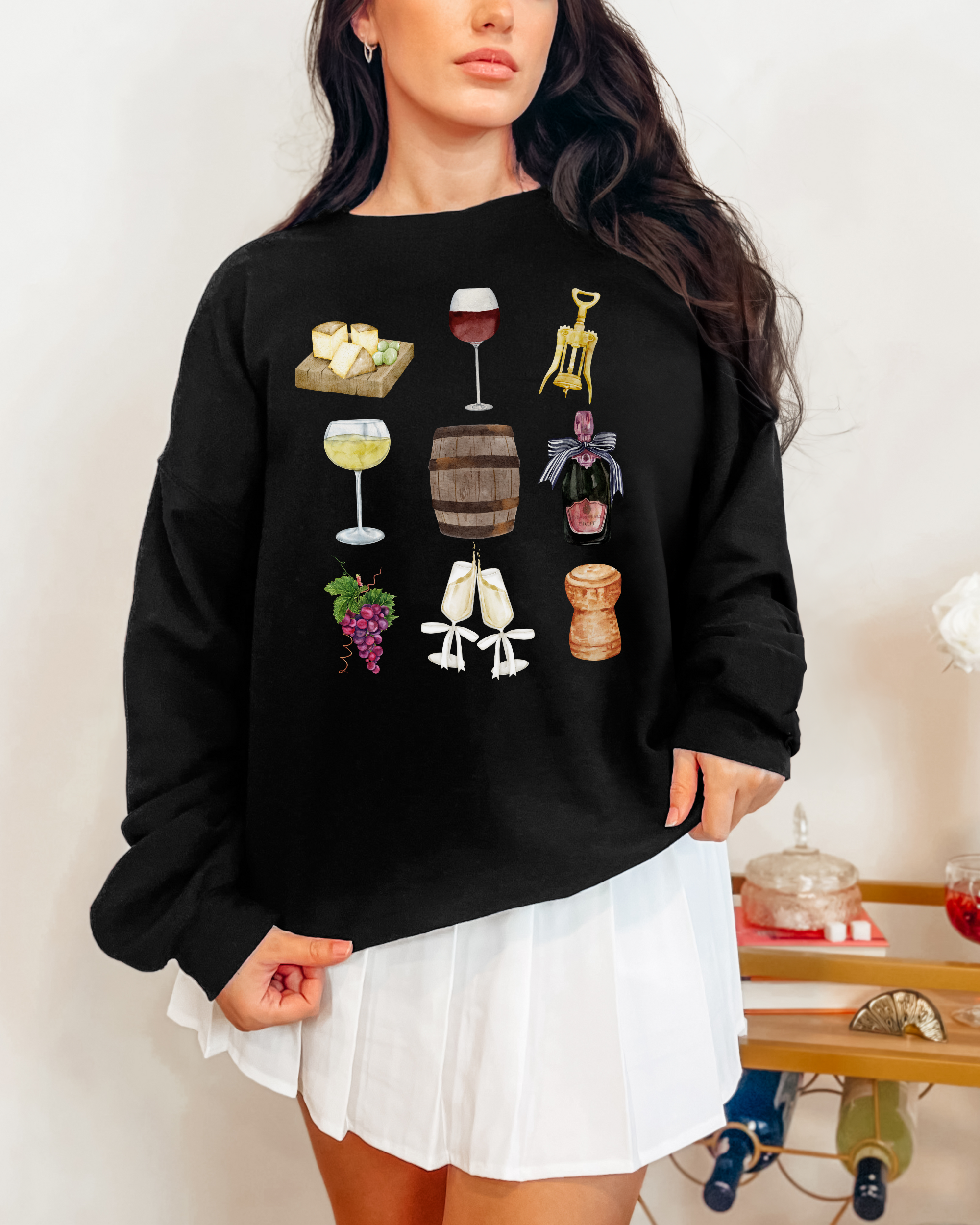 Charcuterie Wine Crewneck Sweatshirt