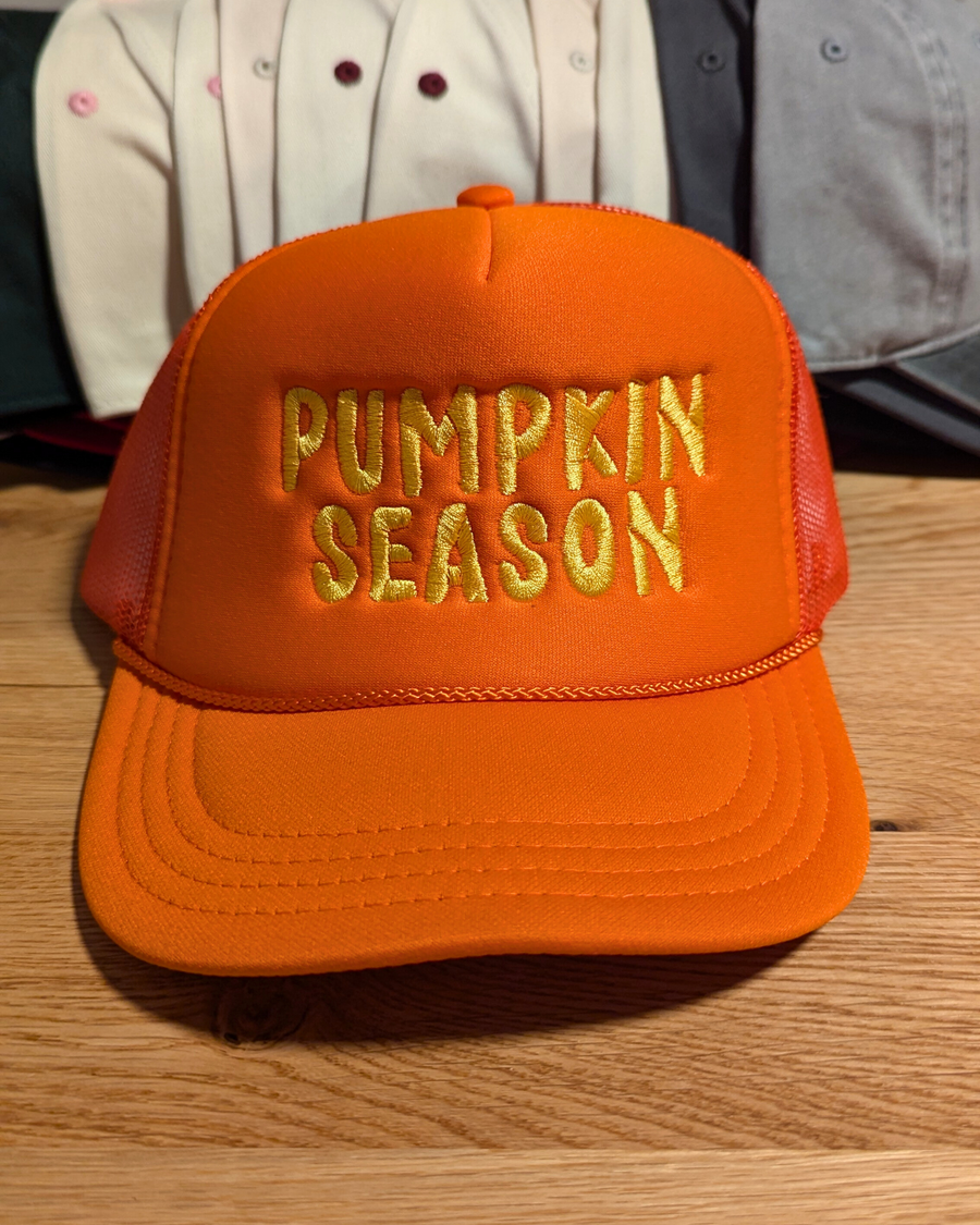 Pumpkin Season Embroidered Trucker Hat (RTS)