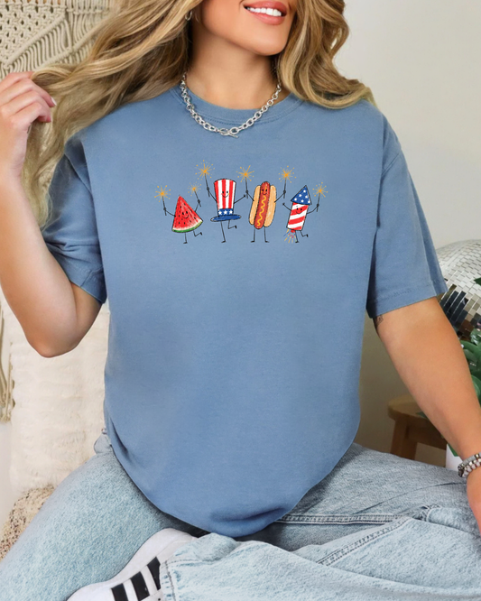 PRE-ORDER: Cute Fourth of July Icons Shirt | Comfort Colors 4th of July Tee