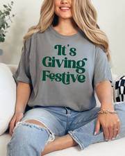 It's Giving... Festive Comfort Colors Tee