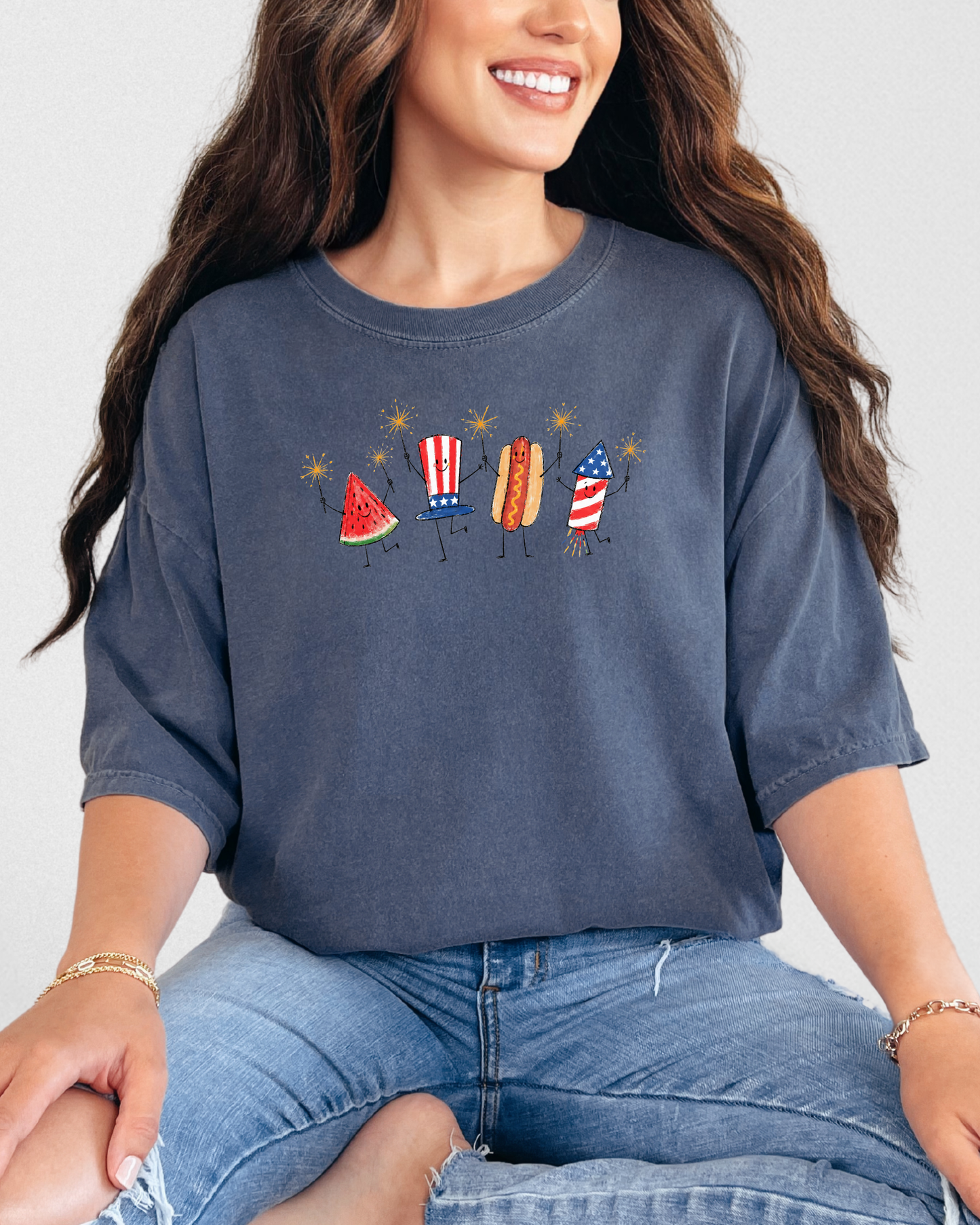 PRE-ORDER: Cute Fourth of July Icons Shirt | Comfort Colors 4th of July Tee