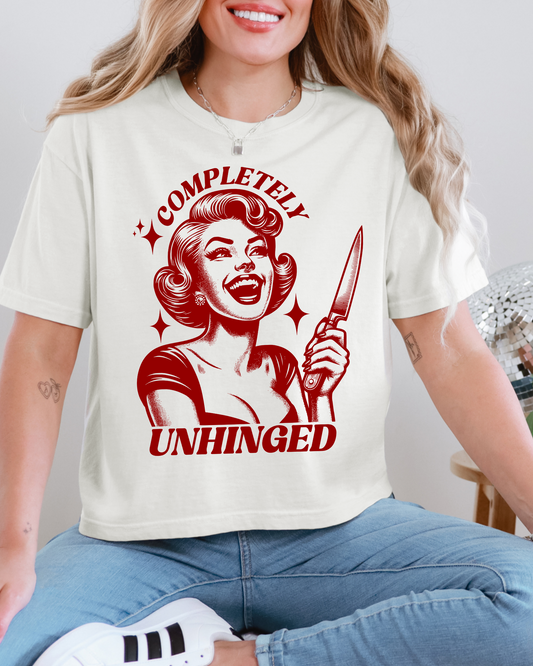 Completely Unhinged Long Boxy Cropped T-Shirt | Comfort Colors Long Crop Tee (RTS)