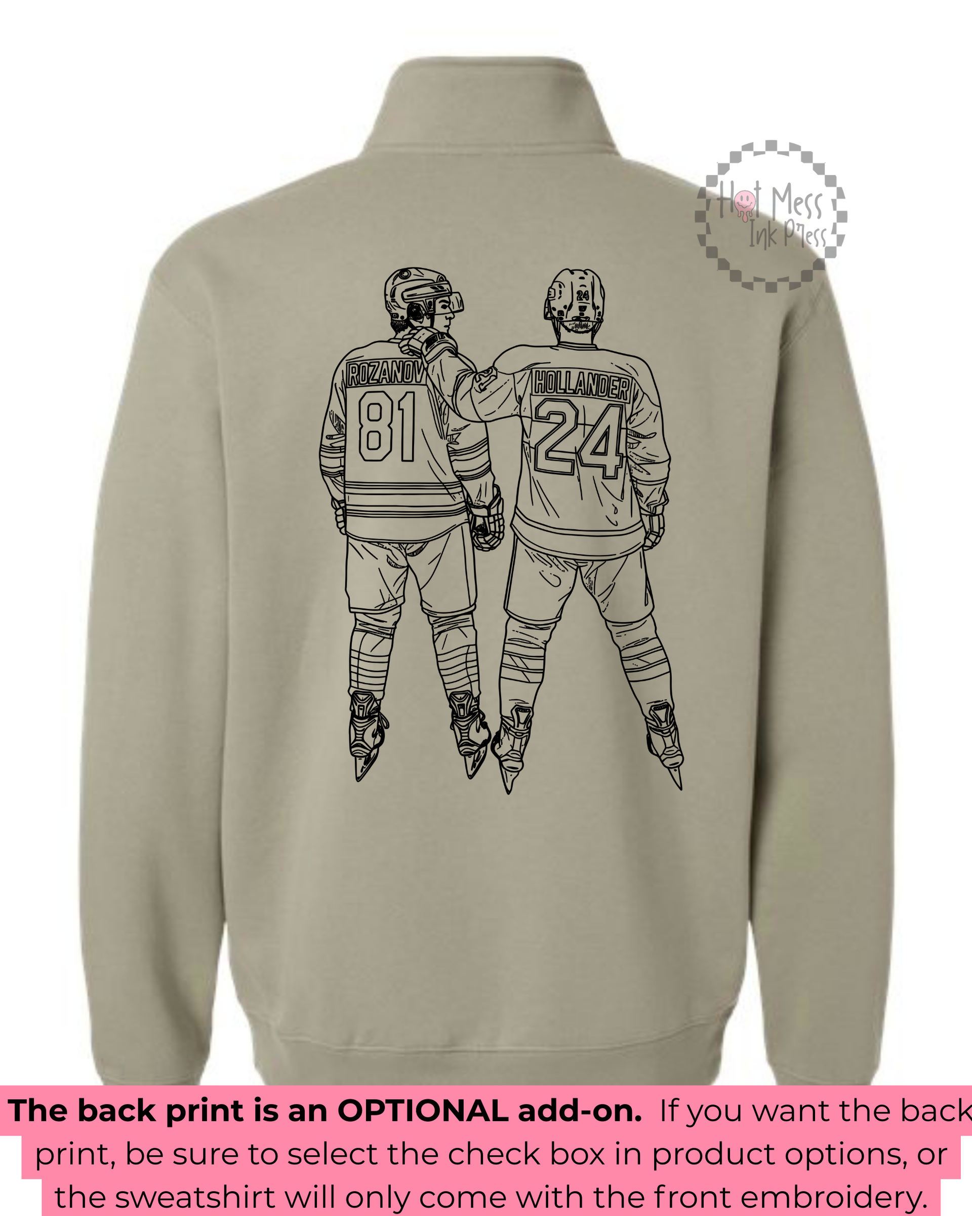 HR Inspired Hockey 1/4 Zip Pullover Sweatshirt | Bookish