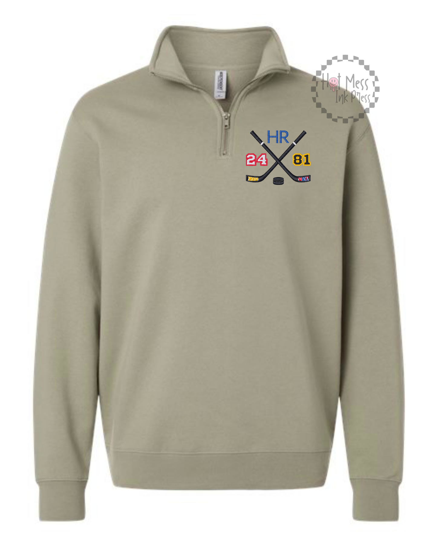 HR Inspired Hockey 1/4 Zip Pullover Sweatshirt | Bookish Embroidered Sweatshirt