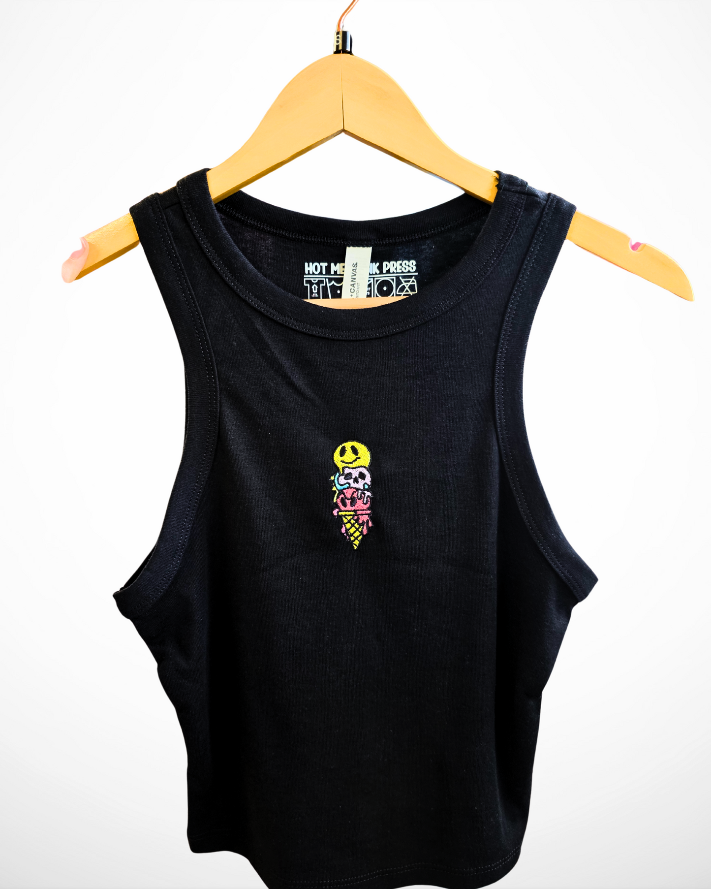 Neon Ice Cream Embroidered Tank Top | Embroidered Racerback Tank (RTS)