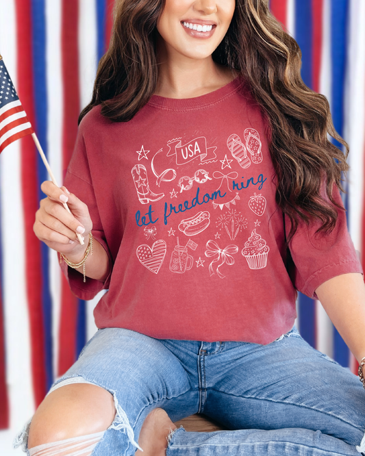 PRE-ORDER: Let Freedom Ring Shirt | Comfort Colors 4th of July Tee