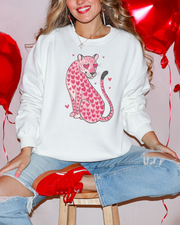 Pink Leopard Heart Crewneck Sweatshirt