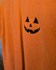 Jack-O-Lantern Left Chest Embroidered Comfort Colors T-Shirt (RTS)