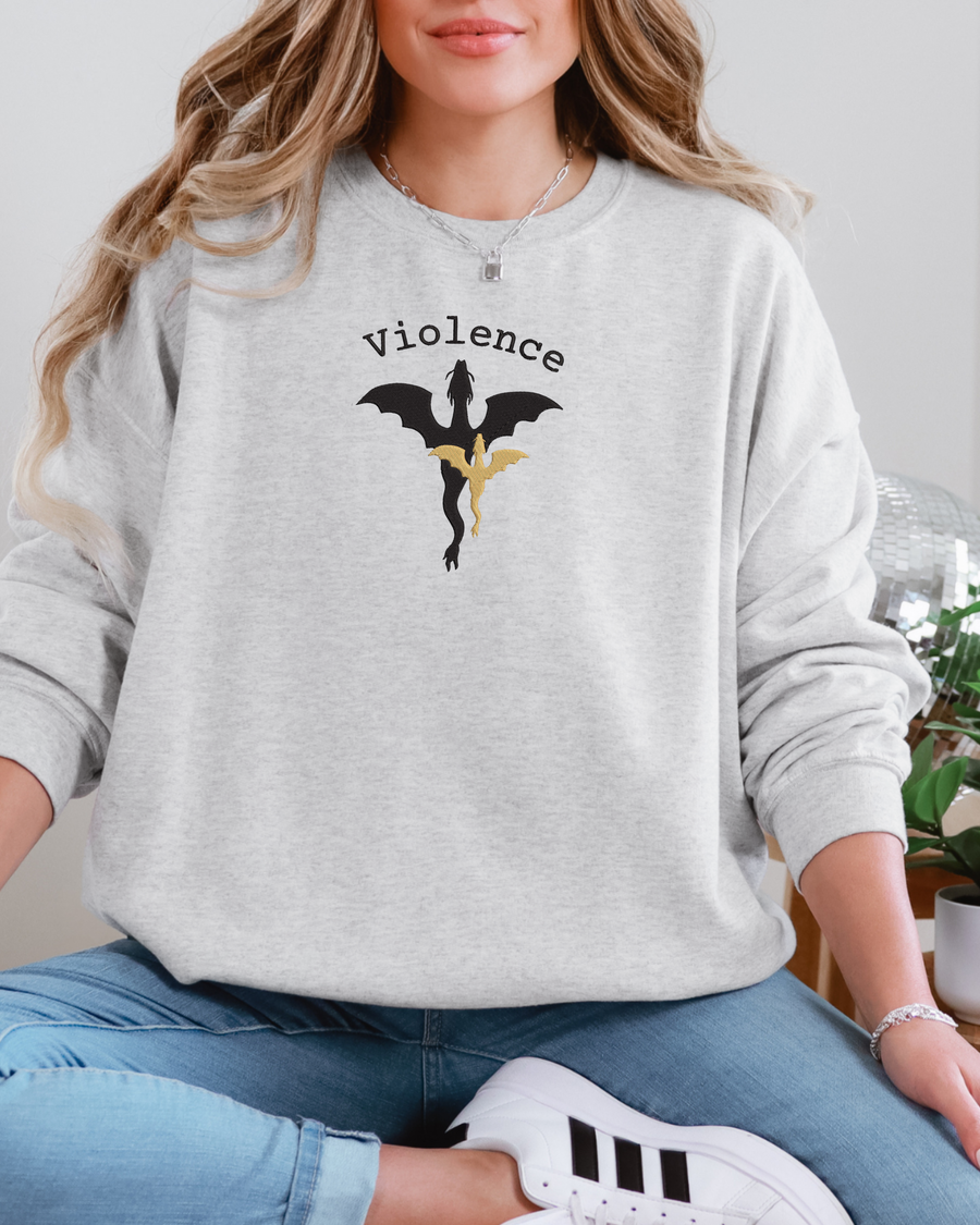 Violence & Dragons Bookish Embroidered Crewneck Sweatshirt