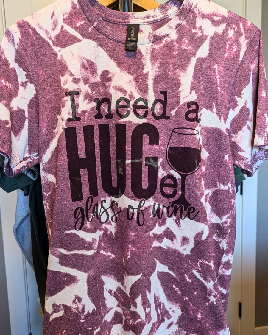 HUGe Glass of Wine Reverse Dyed Tee (RTS)