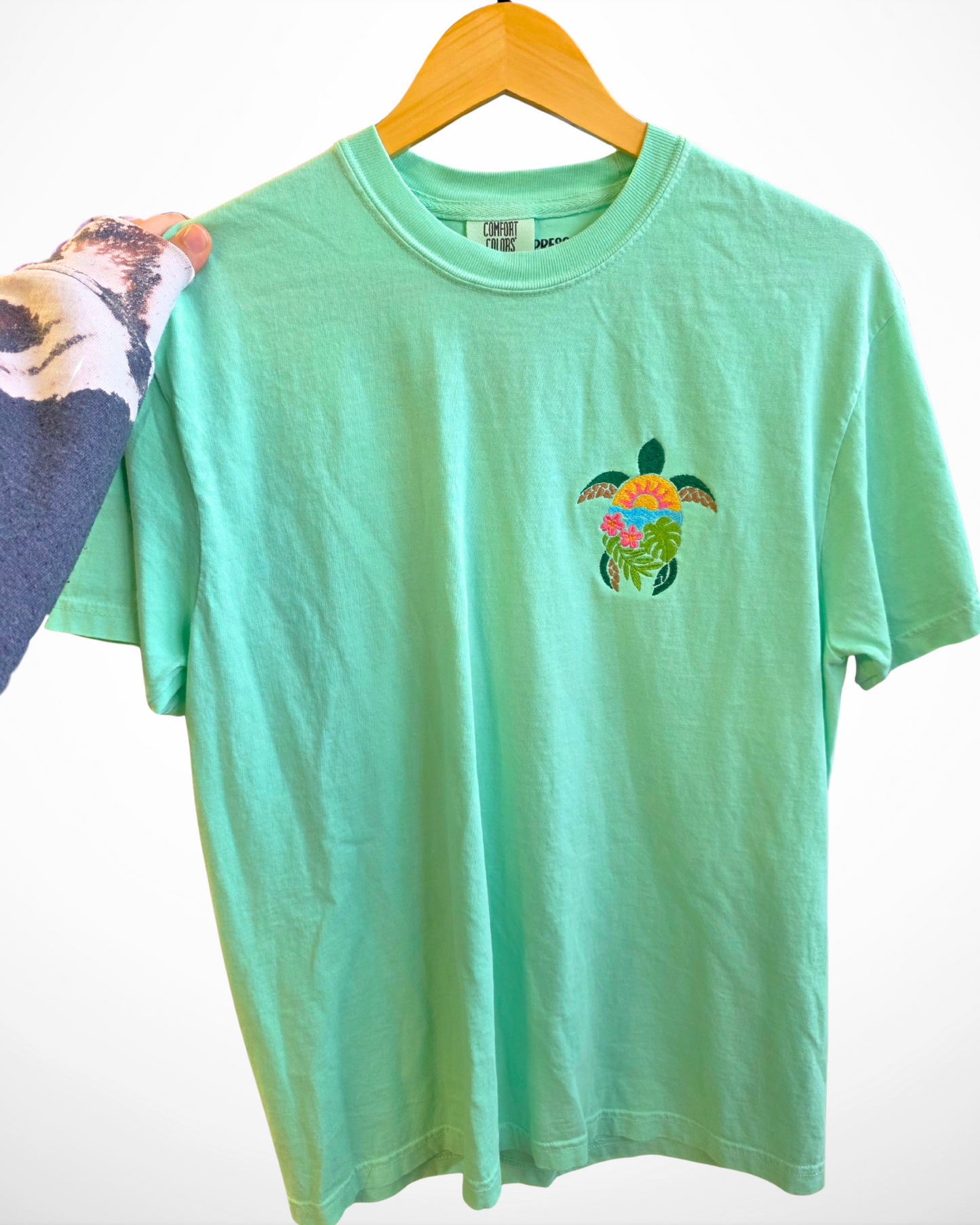 Hawaii Sea Turtle T-Shirt | Embroidered Comfort Colors Tee (RTS)