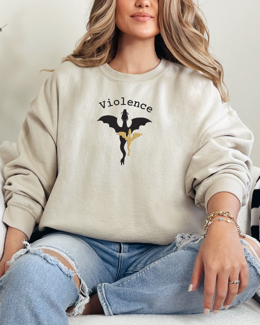 Violence & Dragons Bookish Embroidered Crewneck Sweatshirt