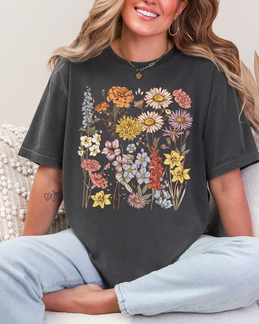 Wildflower Floral Comfort Colors Tee (RTS)