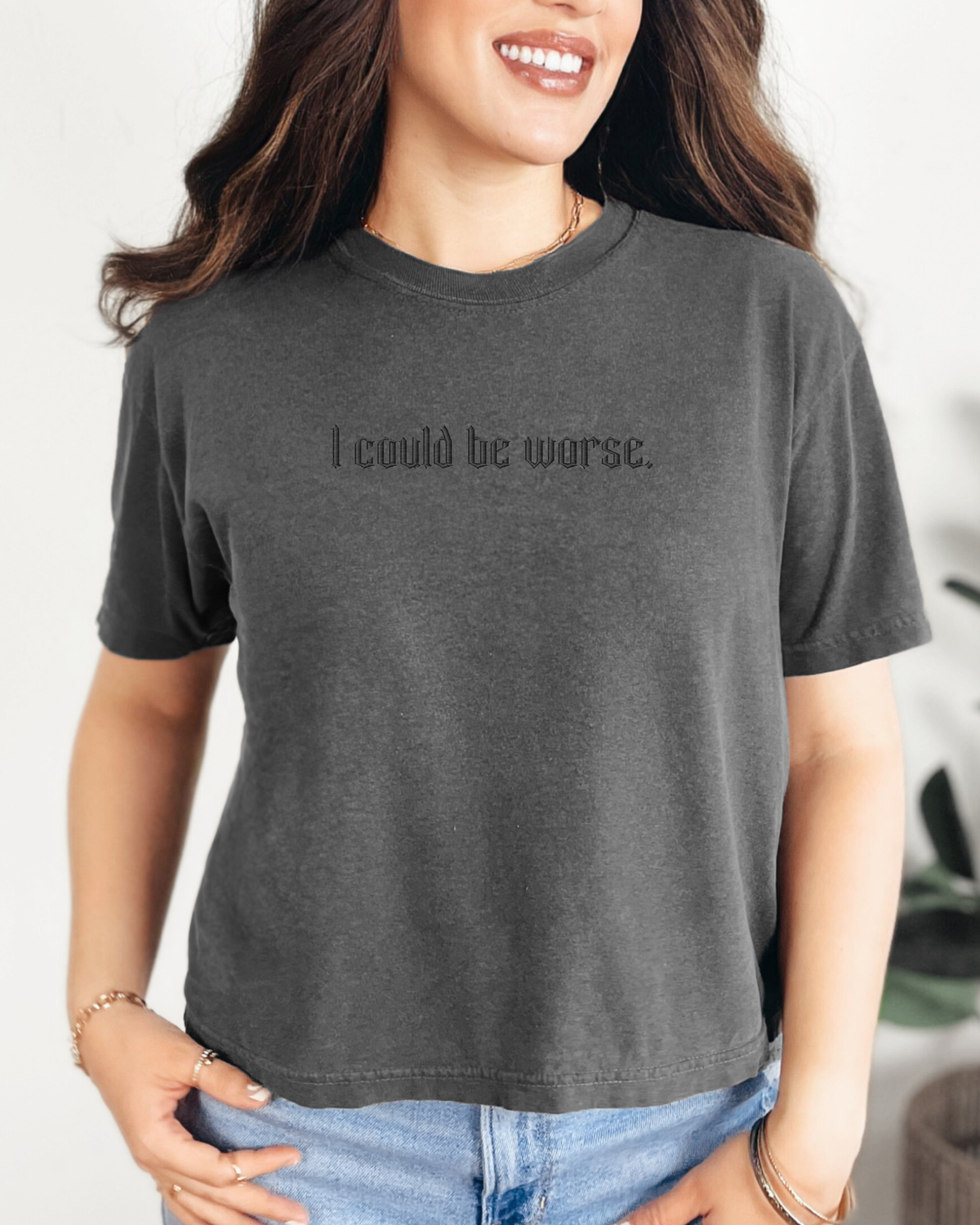 I Could Be Worse Shirt | Embroidered Comfort Colors Tee