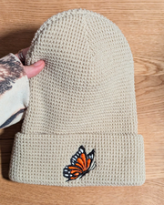 Butterfly Waffle Knit Beanie (RTS)