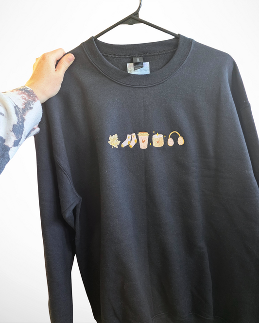 Fall Girl Embroidered Crewneck Sweatshirt (RTS)