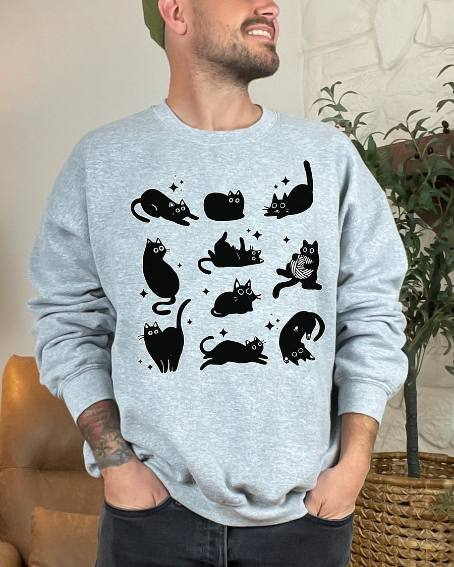 Black Cats Crewneck Sweatshirt