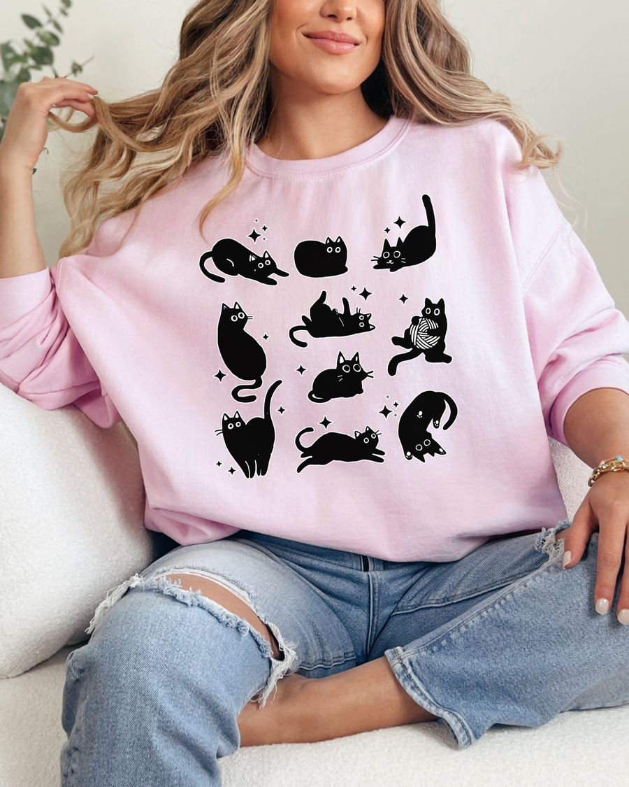 Black Cats Crewneck Sweatshirt