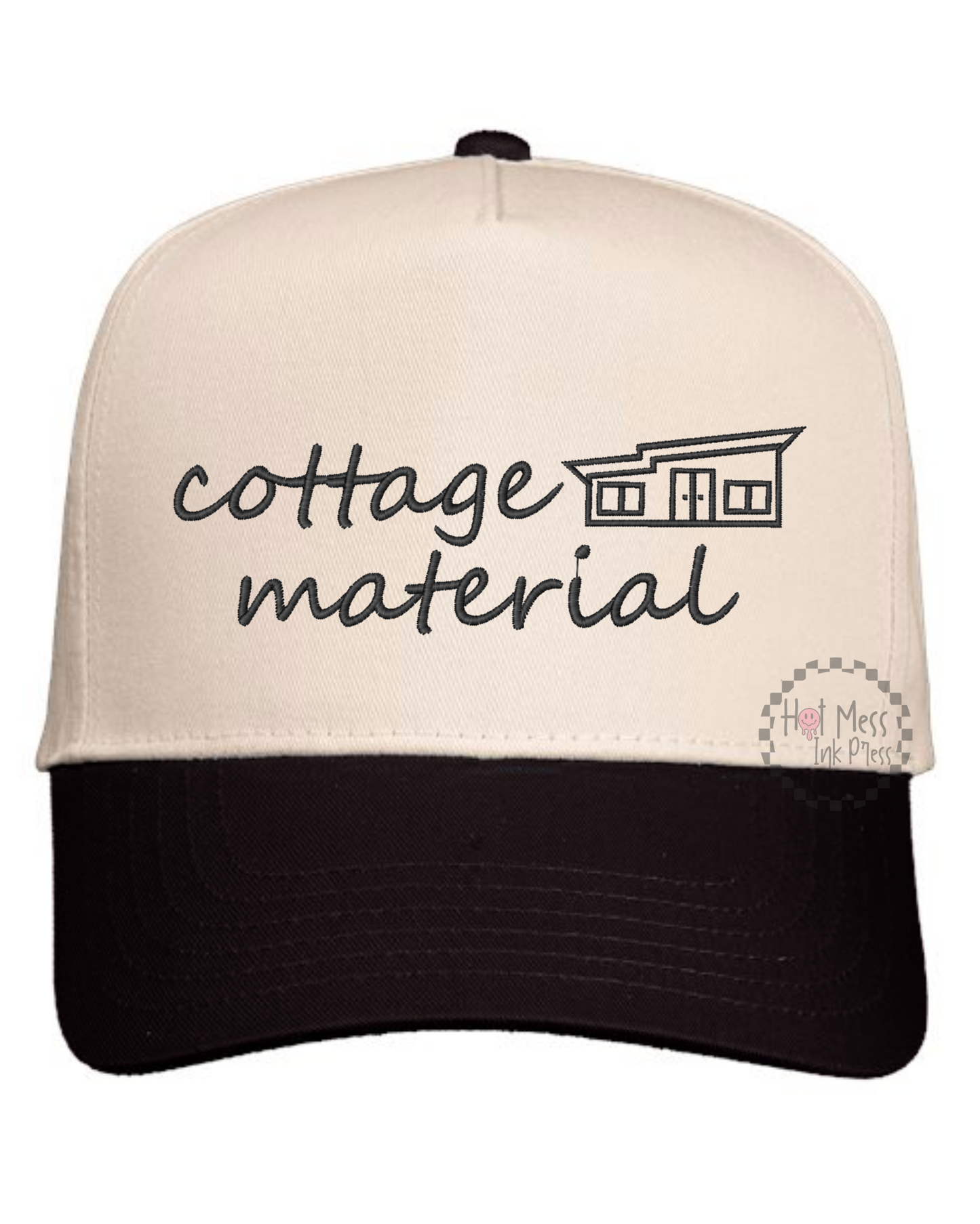 Cottage Material HR Inspired Hat | Embroidered Hat | Two Toned Canvas Hat