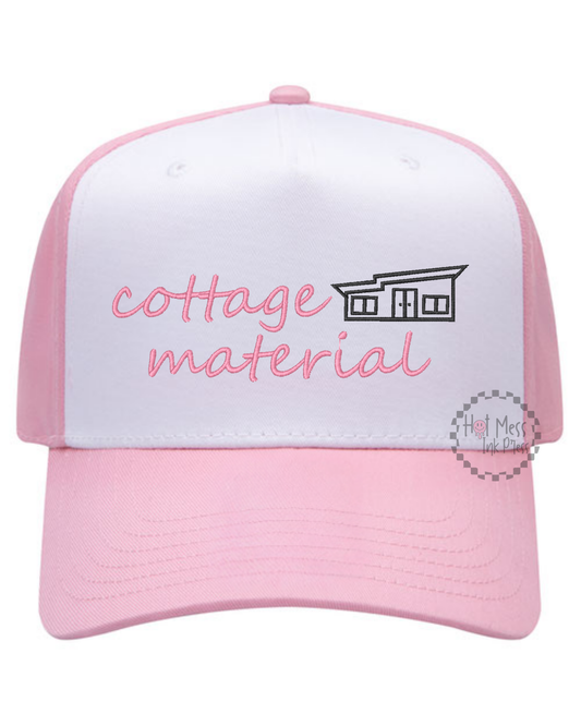 Cottage Material HR Inspired Hat | Embroidered Hat | Two Toned Canvas Hat