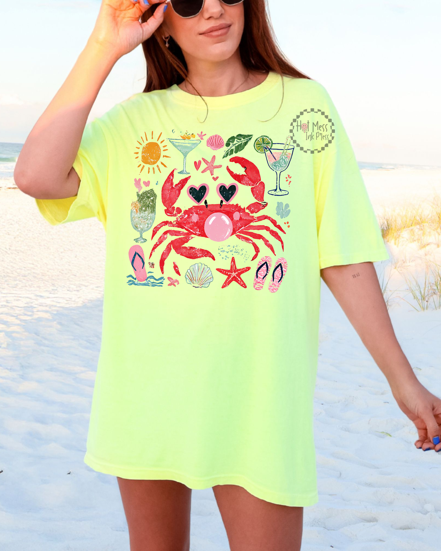 Summer Neon Crab Shirt | Comfort Colors Tee