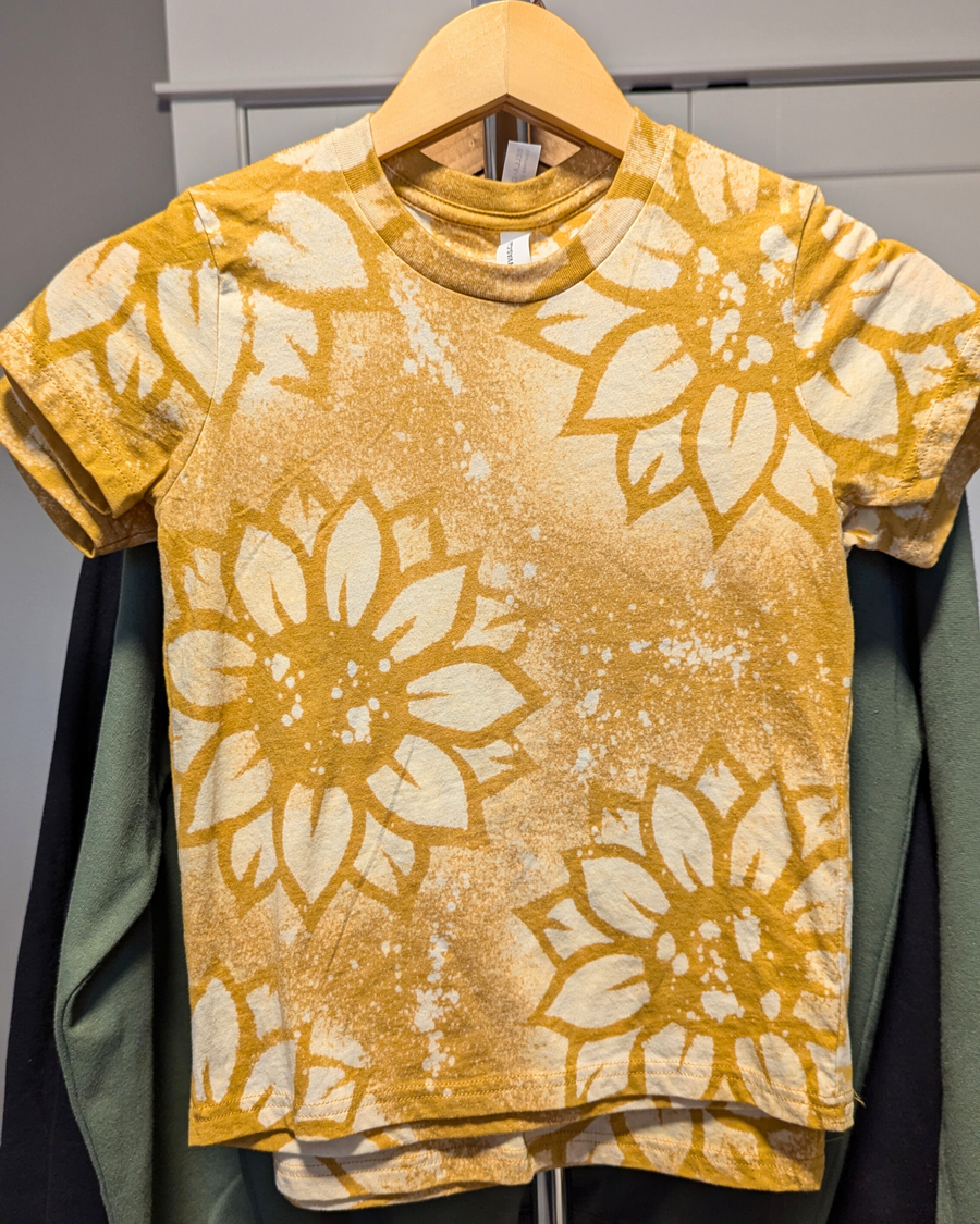 KIDS Sunflower Splatter Reverse Dyed Tee (RTS)