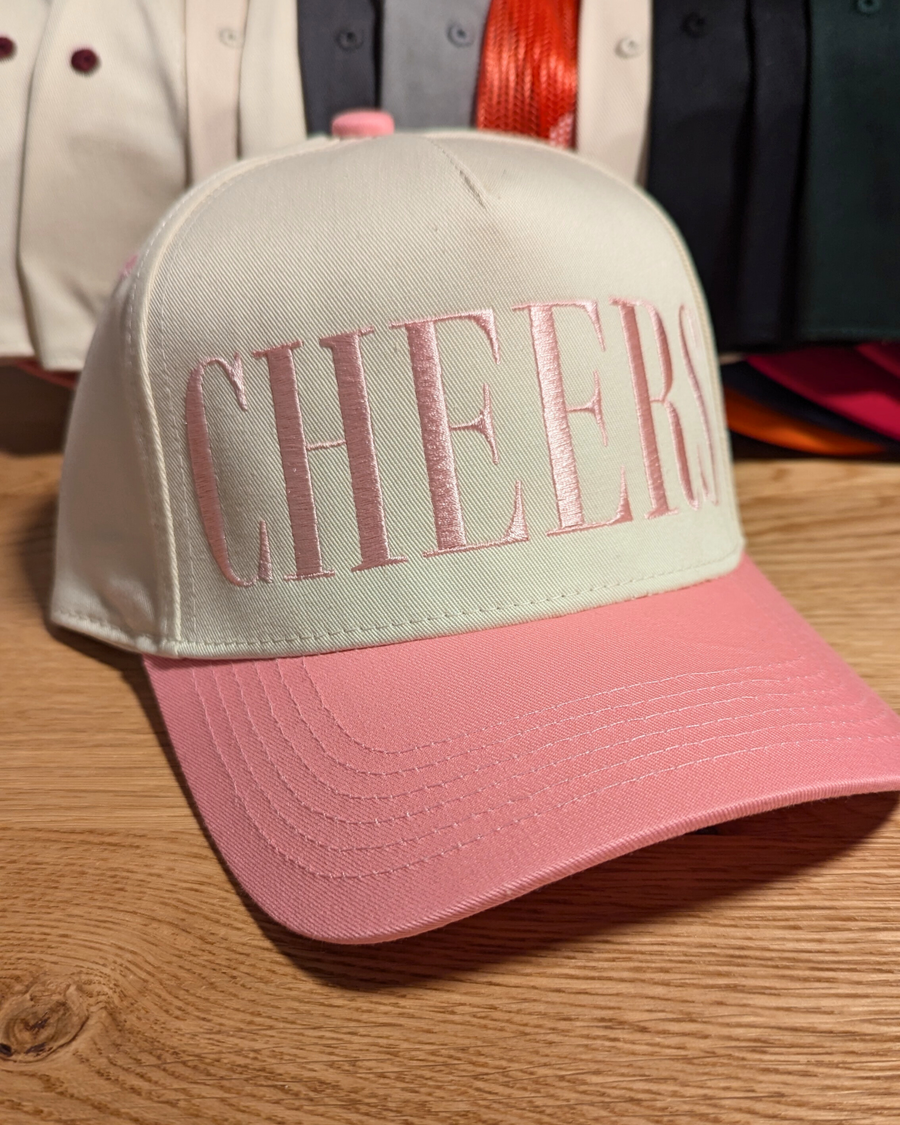 CHEERS Embroidered Two Toned Five Panel Baseball Hat (RTS)