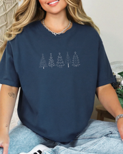 Christmas Trees Embroidered Comfort Colors Tee