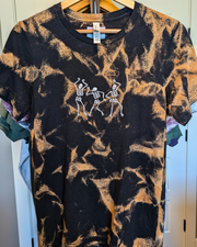 Dancing Skeletons Embroidered & Reverse Dyed Tee (RTS)