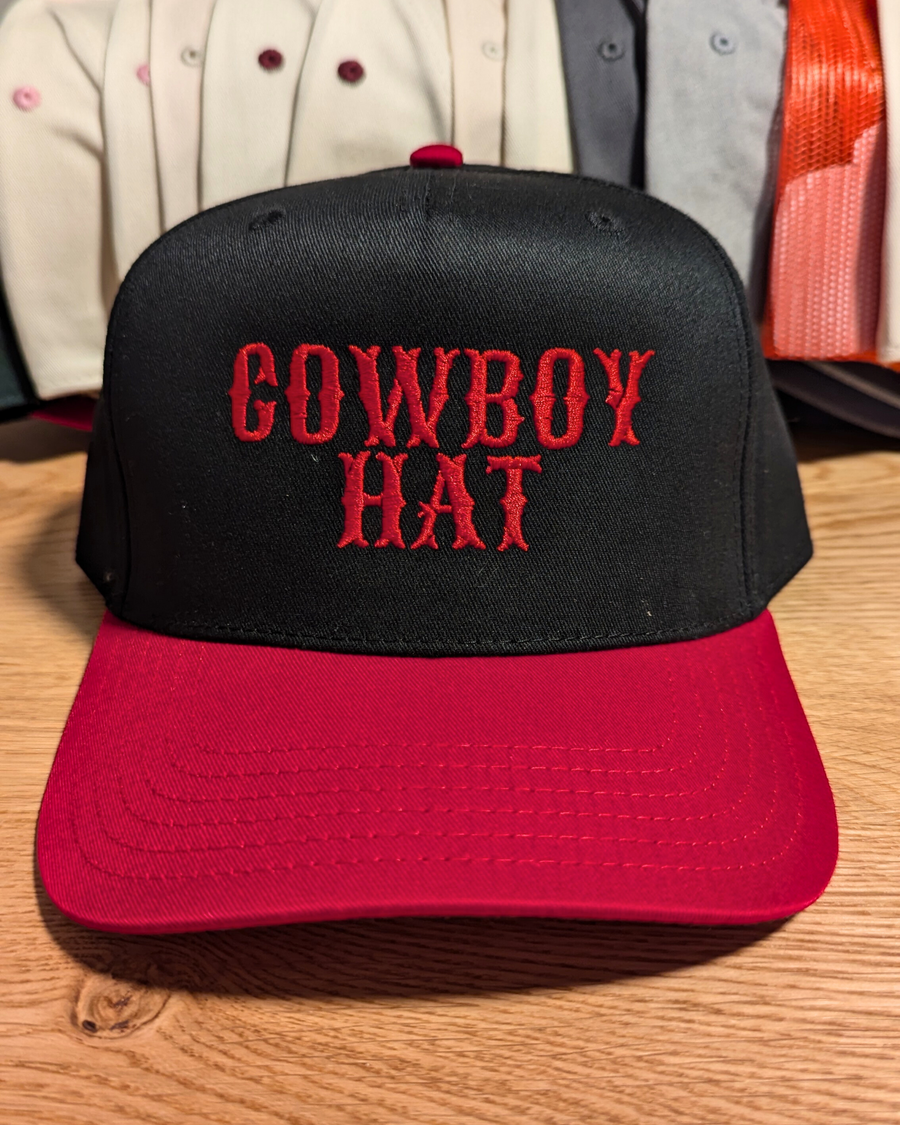 Cowboy Hat Embroidered Two Toned Five Panel Baseball Hat (RTS)