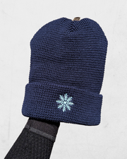 Winter Snowflake Waffle Knit Beanie (RTS)