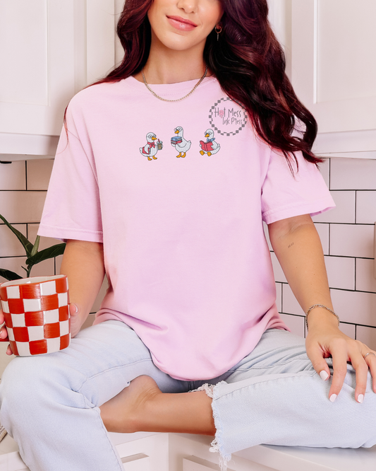 Book Goose Shirt | Embroidered Bookish Comfort Colors Tee