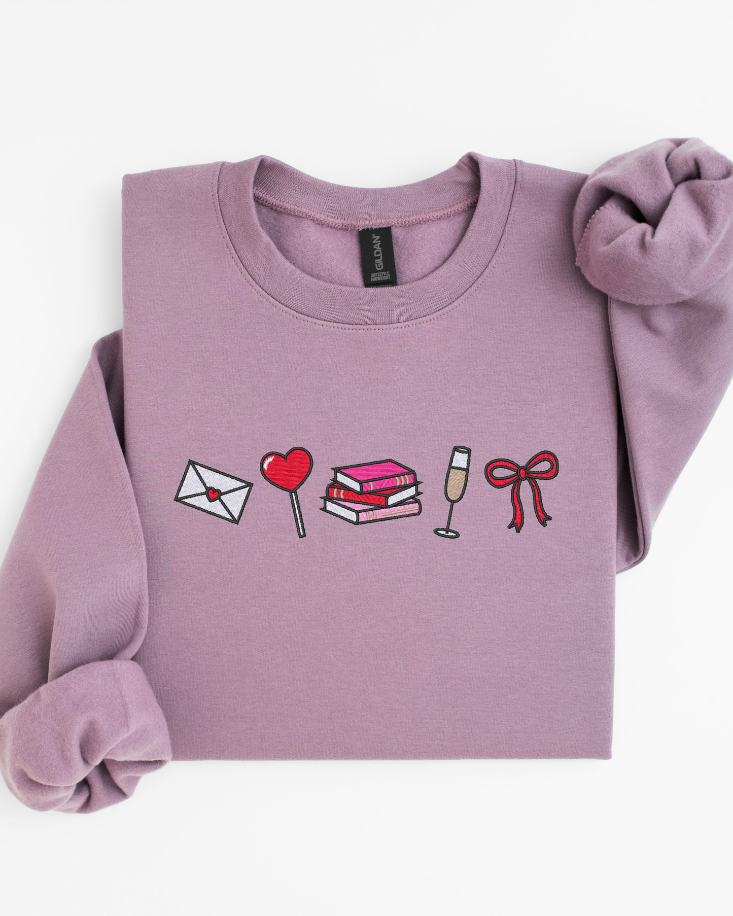 Booked for Valentine's Crewneck Sweatshirt | Valentine's Bookish Embroidered Sweatshirt