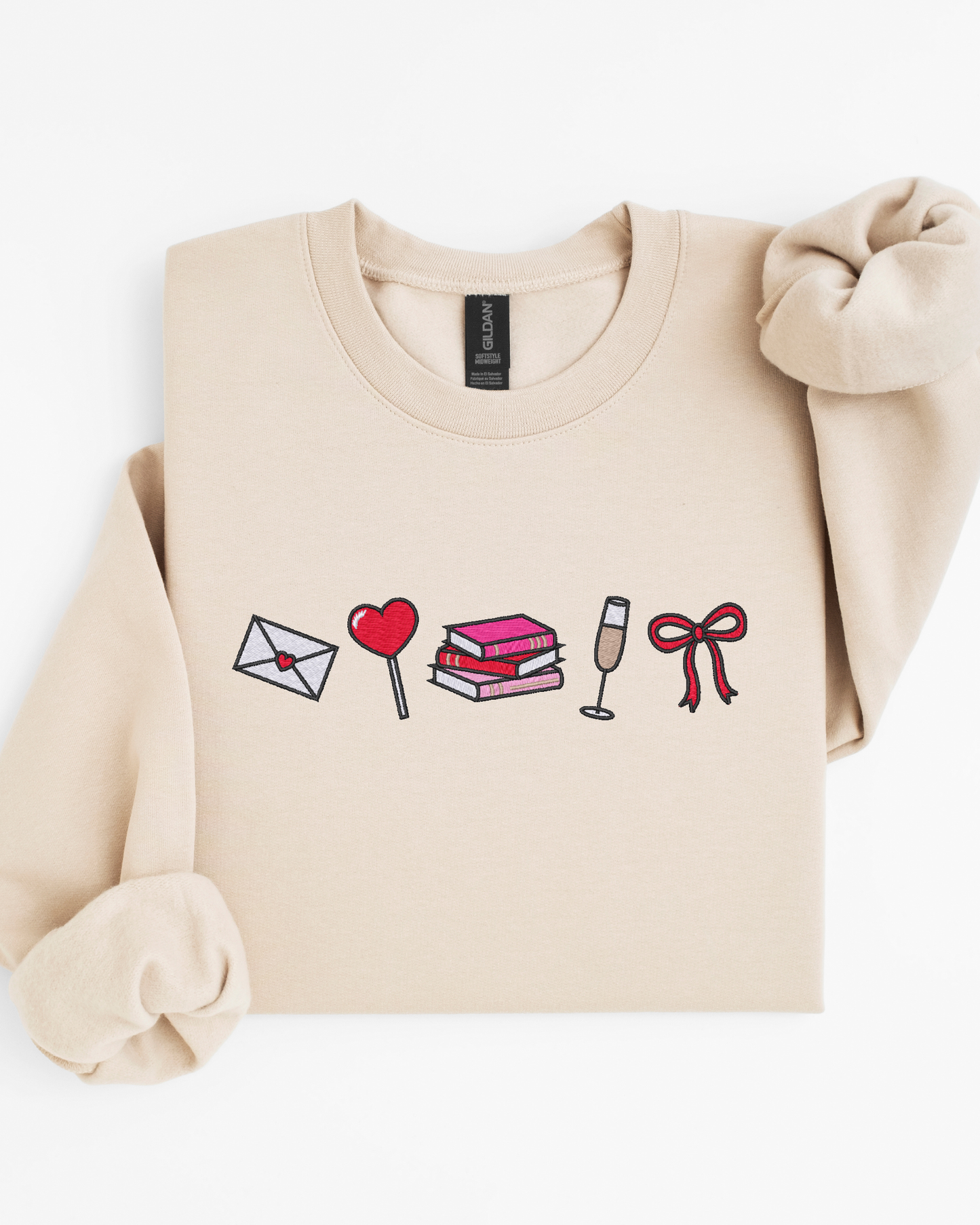 Booked for Valentine's Crewneck Sweatshirt | Valentine's Bookish Embroidered Sweatshirt