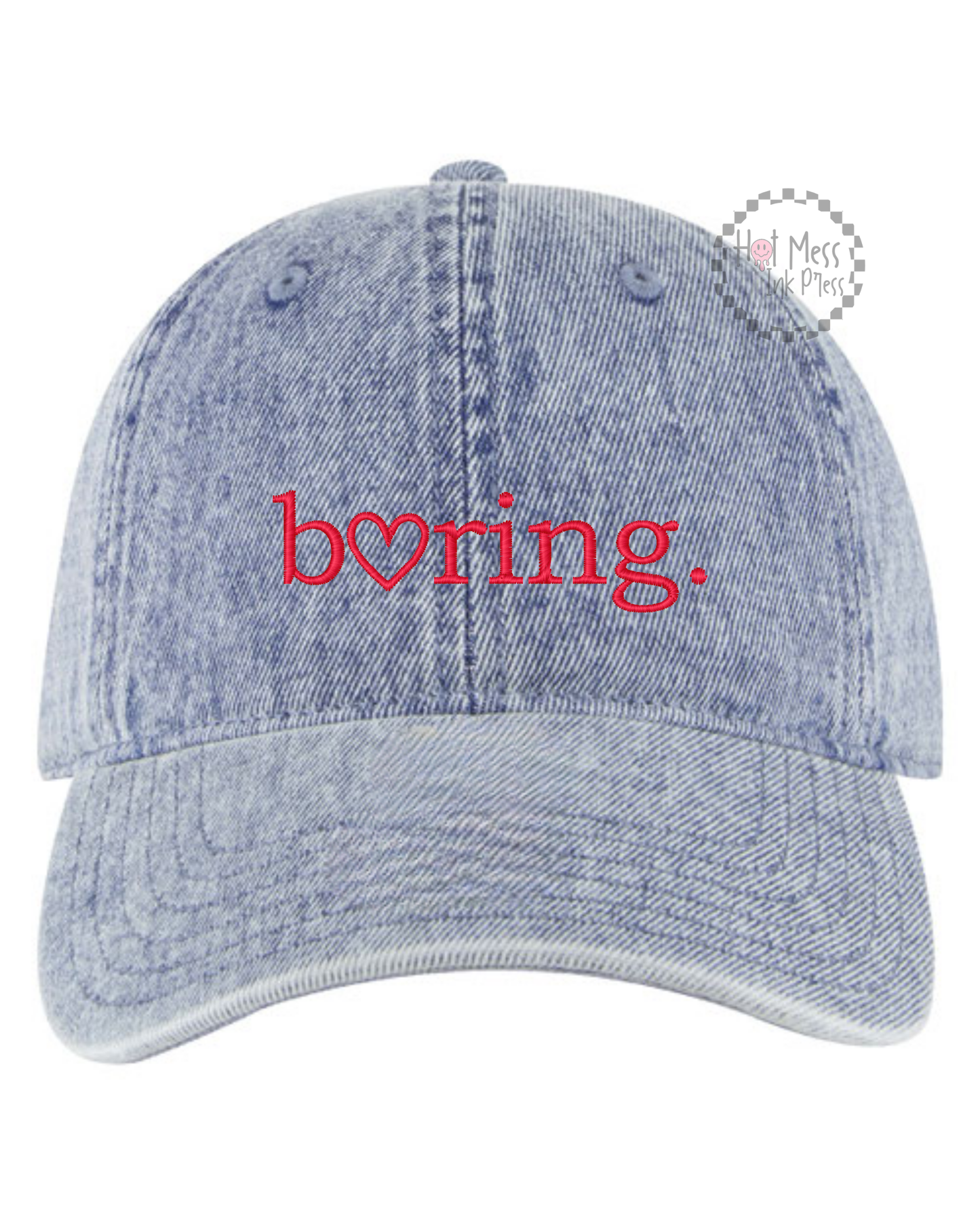 Boring HR Inspired Hat | Bookish Embroidered Hat | Unstructured Dad Hat