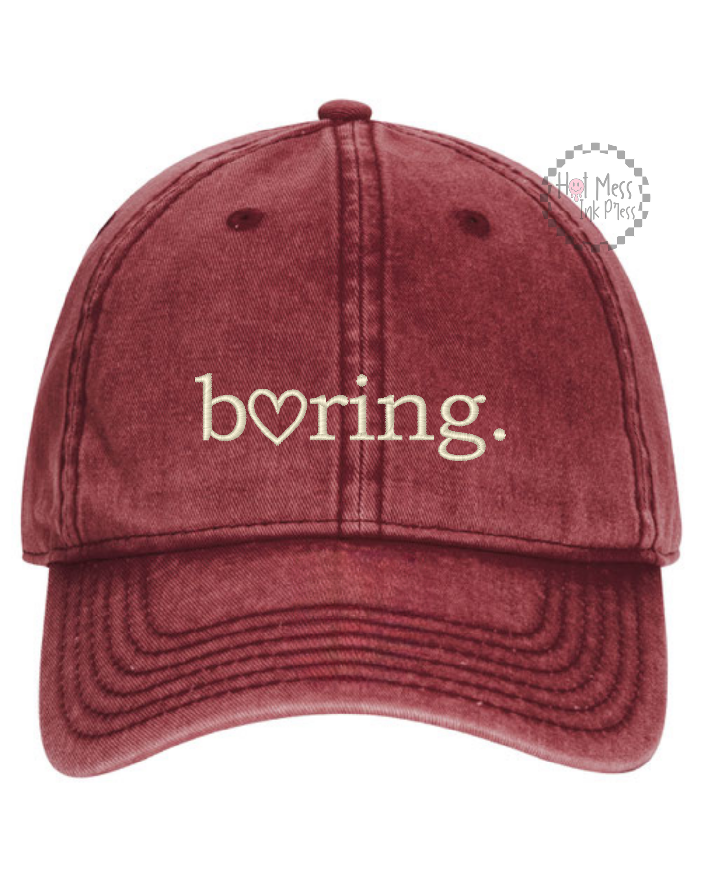Boring HR Inspired Hat | Bookish Embroidered Hat | Unstructured Dad Hat